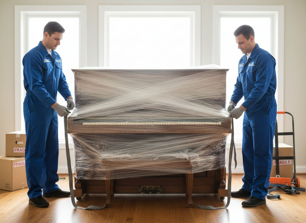 Piano Movers Wrap Piano For Moving